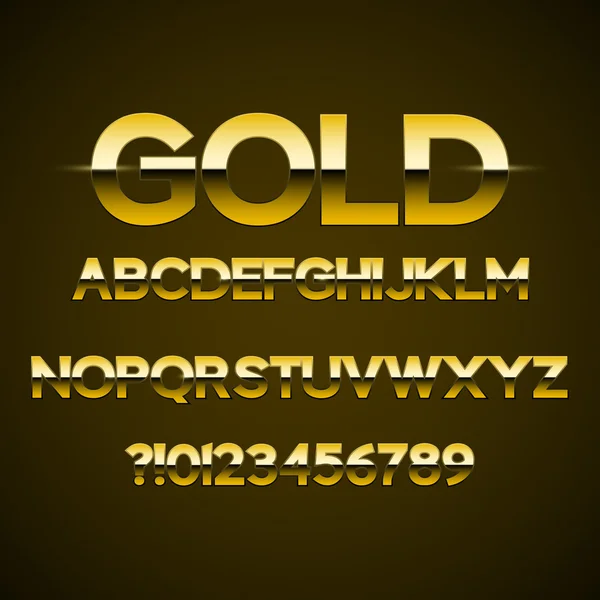 Golden font design set — Stock Vector