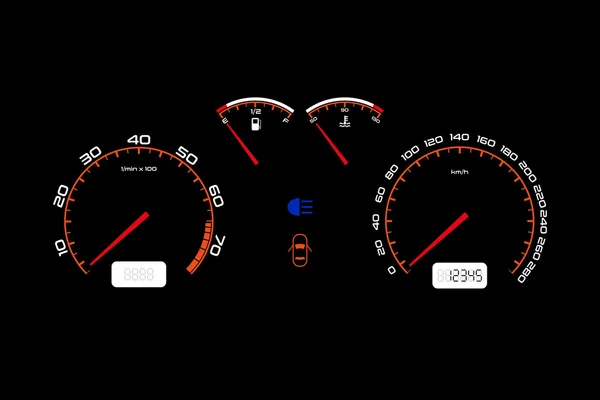 Painel do carro, painel iluminado do controle do automóvel —  Vetores de Stock