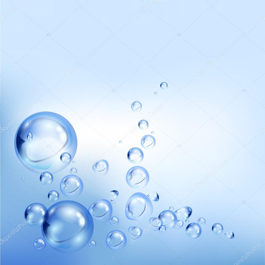 Realistic water bubbles background