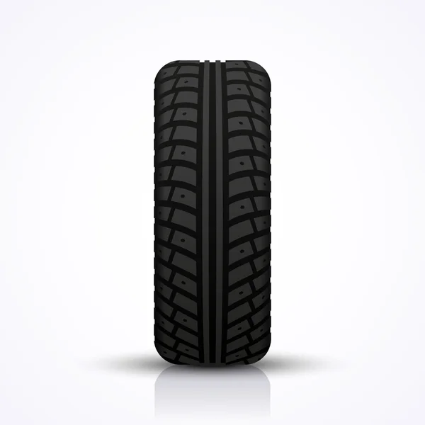 Černá zimní pneumatiky na bílém pozadí — Stockový vektor