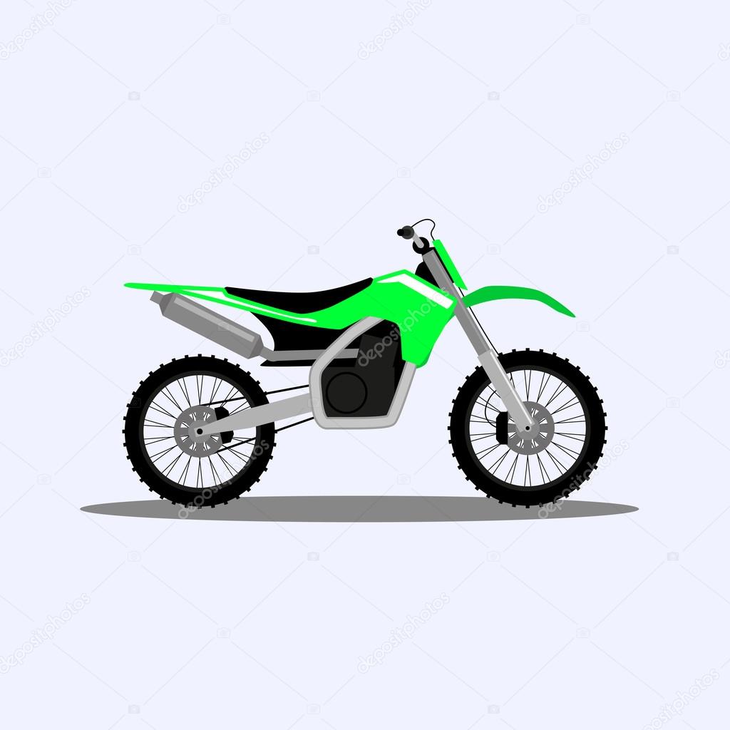 Motorcycle icon in flat style. Vector illustration