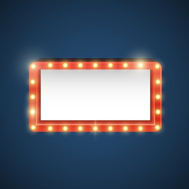 Retro ışıklar. Vintage tarzı afiş. Vektör çizim.