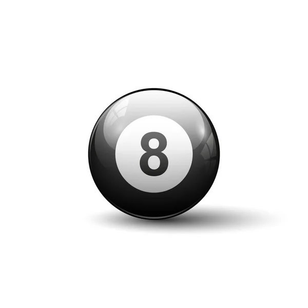 Billiard eight ball on white background. — Stock Vector