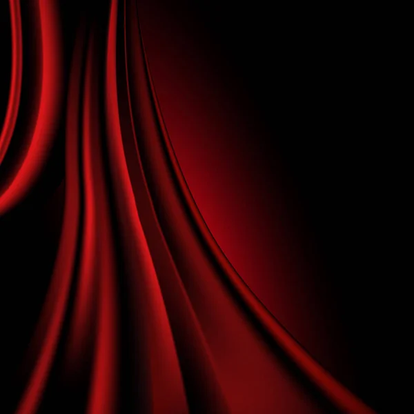 Tissu de soie rouge. Illustration vectorielle avec satin rouge ou tissu de soie . — Image vectorielle