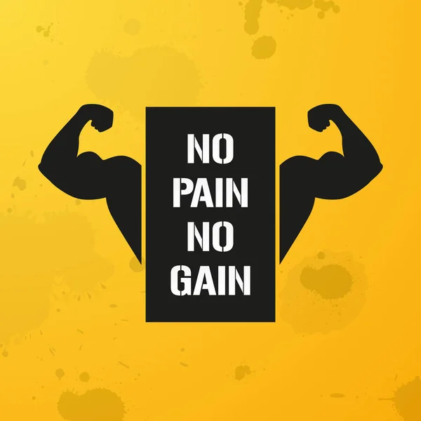 No Pain No Gain, banner, fitness motivation — Stock Vector