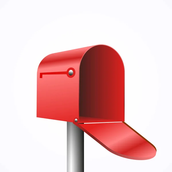 3D Illustration des geöffneten roten Briefkastens — Stockvektor