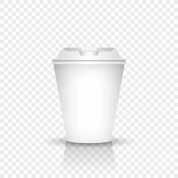 Vettore realistico tazza bianca isolata, caffè, tazza di carta — Vettoriale Stock