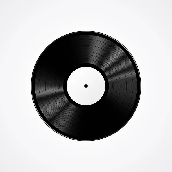 Black vinyl record isolated on white background — Stock Vector