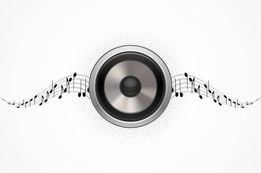 Hoparlör illüstrasyon soyut müzik zemin üzerinde yük