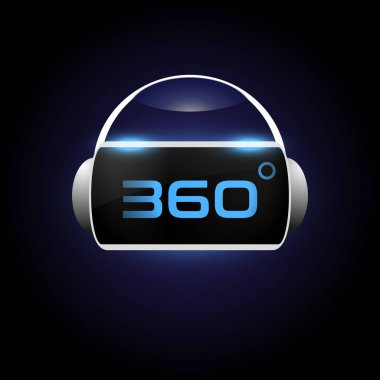 Fütüristik sanal gerçeklik gözlükleri. Önden Görünüm. Vektör çizim 