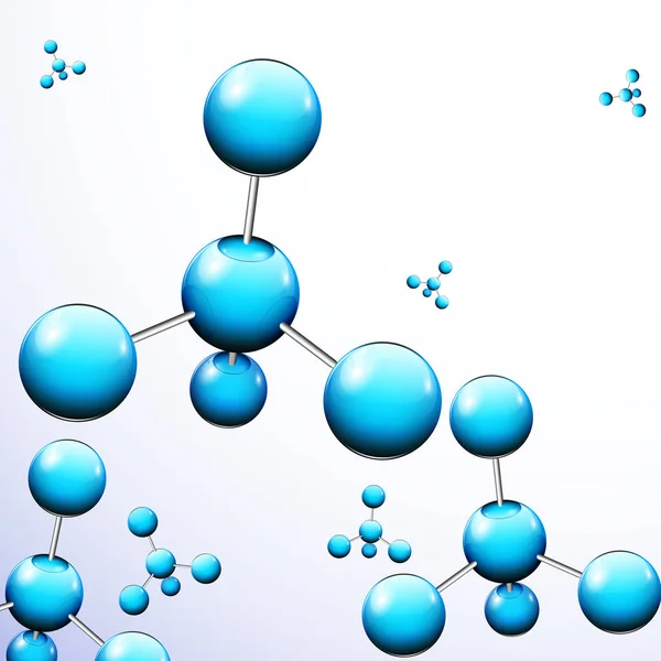 Fondo abstracto con moléculas azules — Vector de stock