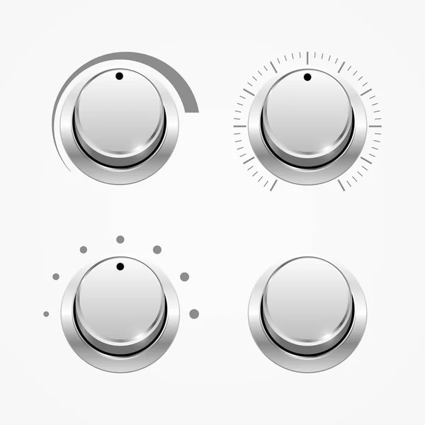 Set of regulator buttons, isolated on white — Stock Vector