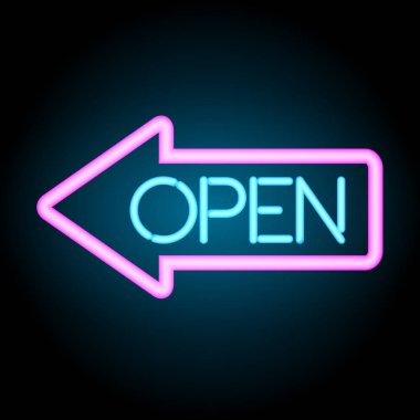 Neon tabela ile ok, açık vektör