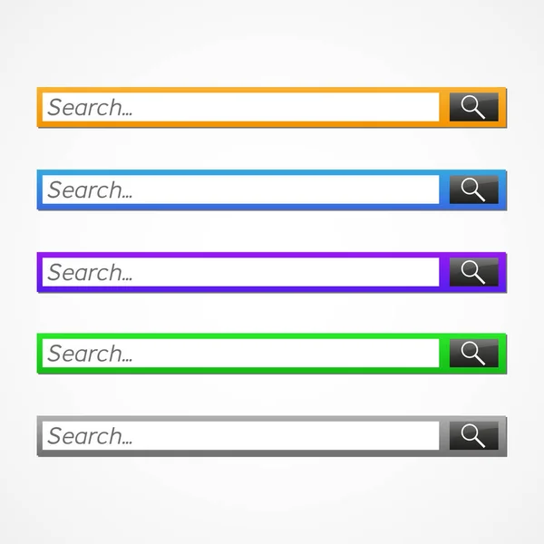 Набор цветных поисковых баров — стоковый вектор