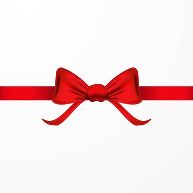 Kırmızı yay kurdele ile vektör