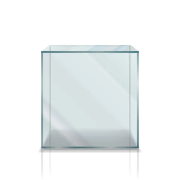 Puste szklane pudełko, na białym tle — Wektor stockowy