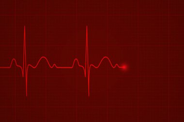 Kalp atışı monitörde, vektör arka plan