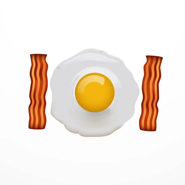Rührei Vektor Illustration von Omelett mit Speck — Stockvektor