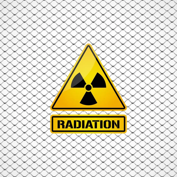 Segno di radiazione, icona radioattiva, illustrazione vettoriale — Vettoriale Stock