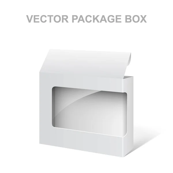 Vit vektor produkt paketet Box med fönster — Stock vektor