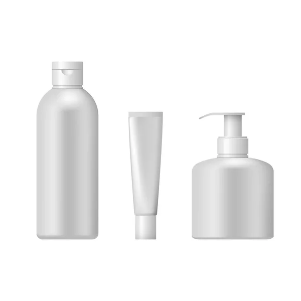 Ensemble d'emballage cosmétique isolé sur fond blanc . — Image vectorielle