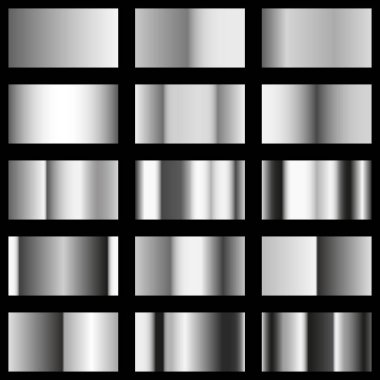 Metal doku degradeler şablon, gümüş renk kümesi
