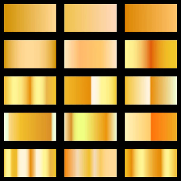 Conjunto de modelos de gradientes de textura dourada para o seu design —  Vetores de Stock