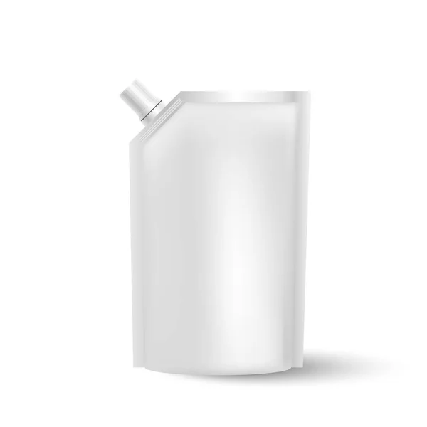 白いプラスチック パッケージのテンプレート ベクトル図 — ストックベクタ