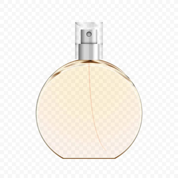 Botella de perfume transparente realista, ilustración vectorial — Vector de stock