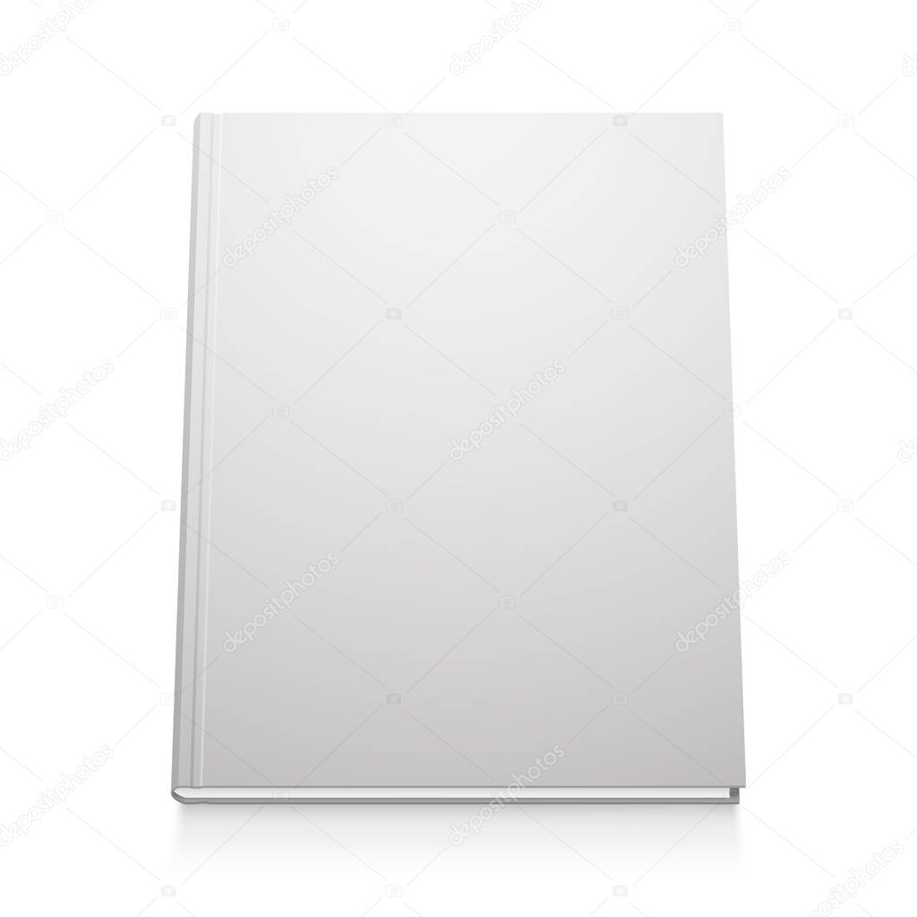 Vector white book template, realistic design