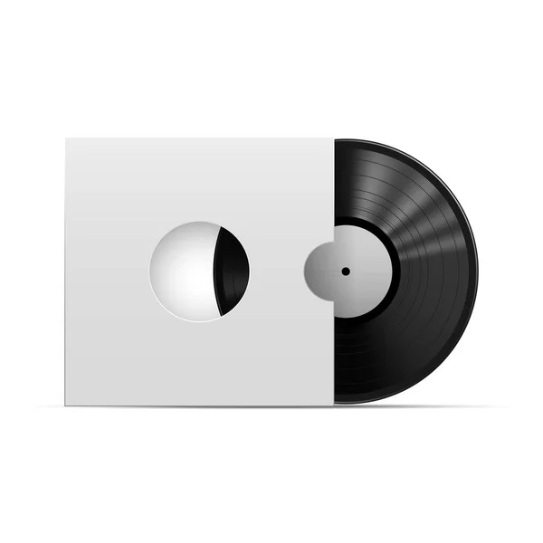 Grabación de vinilo con paquete, plantilla, aislado sobre fondo blanco — Vector de stock