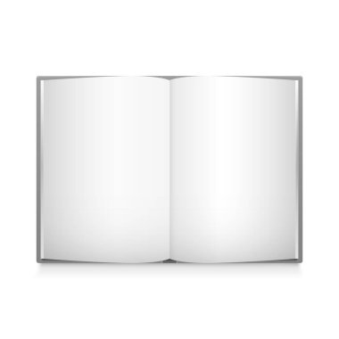 Vektör açık beyaz kitap şablonu, gerçekçi tasarım