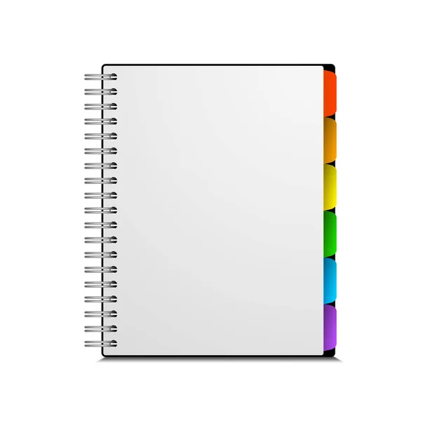 Modèle vectoriel de carnet avec signets colorés — Image vectorielle