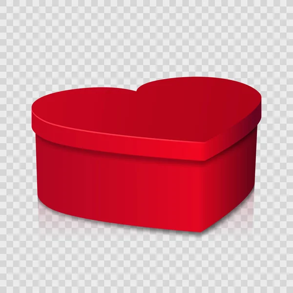 Červené srdce ve tvaru krabičky na jednoduché pozadí — Stockový vektor