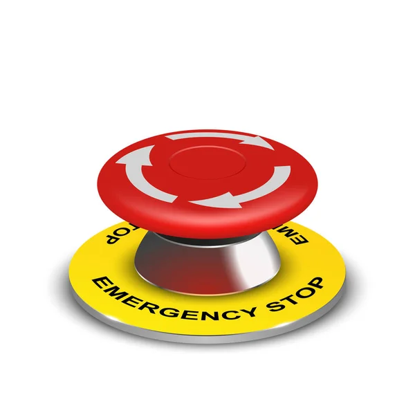 Bouton d'urgence 3D réaliste vectoriel — Image vectorielle