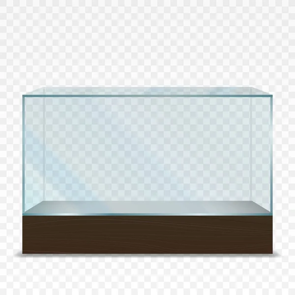 Vitrine de vidro horizontal transparente vazia — Vetor de Stock