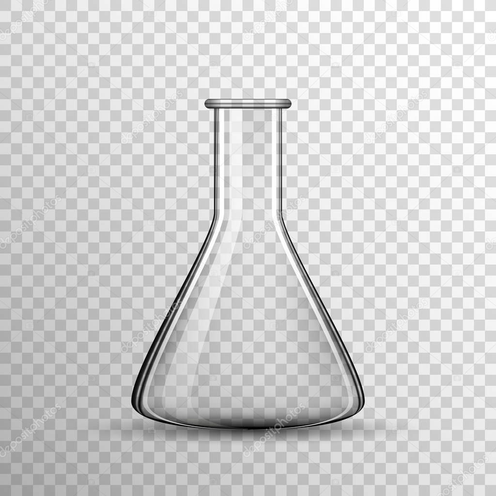 Transparent Chemical glass bulb, vector flask 