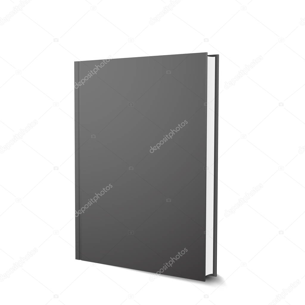 Vector black book template, realistic design