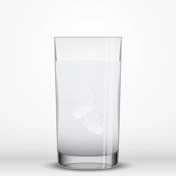 在一杯水的泡腾丸 — 图库矢量图片