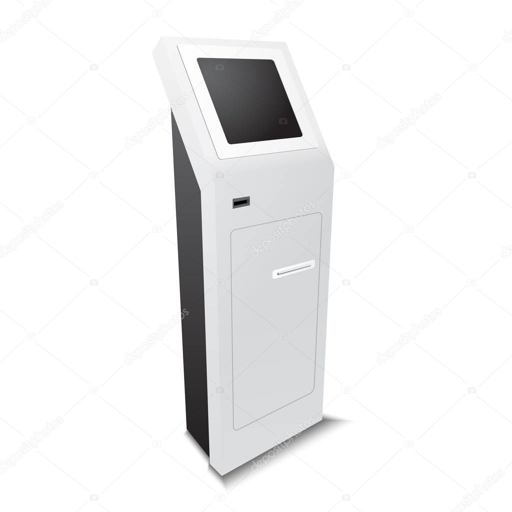 Payment terminal template, ATM design, vector