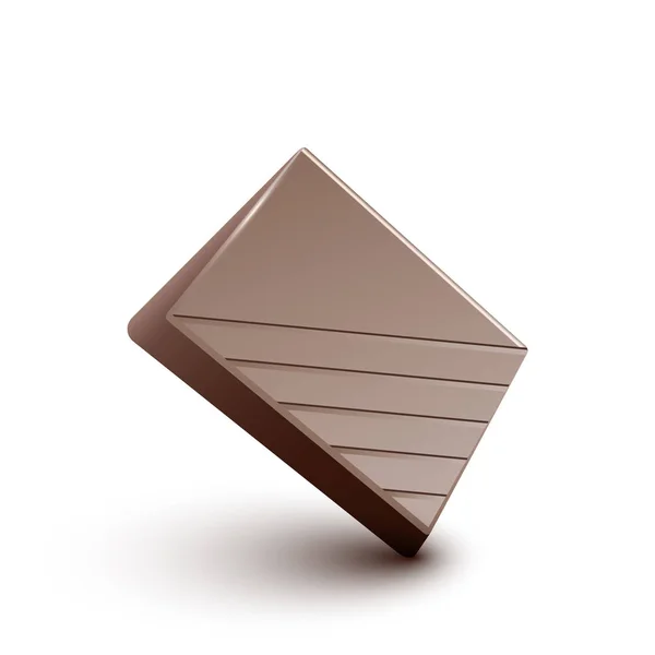 Um pedaço de chocolate, vetor realista — Vetor de Stock