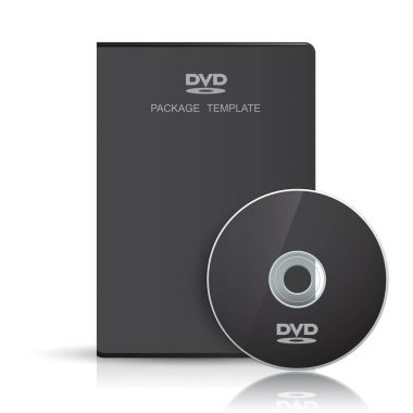 Tasarımınız için siyah Dvd yuvarlak yüzey ve kutusu şablonu
