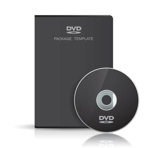Disco de DVD preto e modelo de caixa para o seu design —  Vetores de Stock