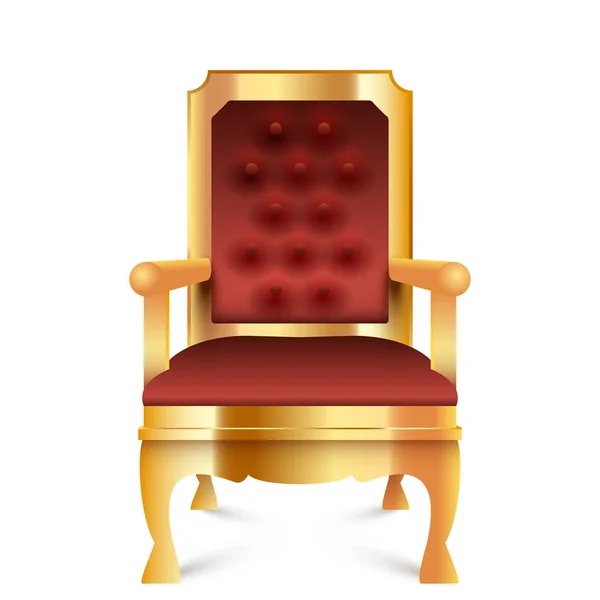 Goldener Thron, realistischer Stuhl — Stockvektor