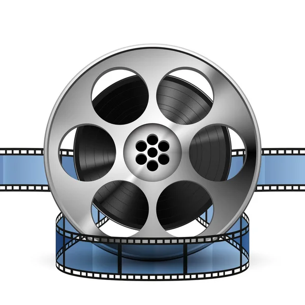 フィルムのリール ストリップ 3 d 現実的なベクトル — ストックベクタ