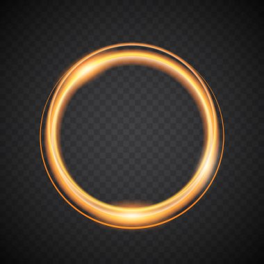 Koyu arka plan üzerinde sarı ışık etkisi ile yuvarlak banner