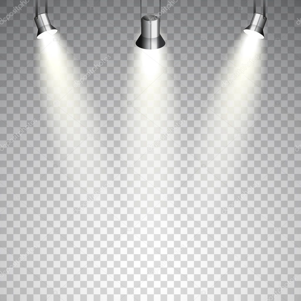 Spotlights on transparent background