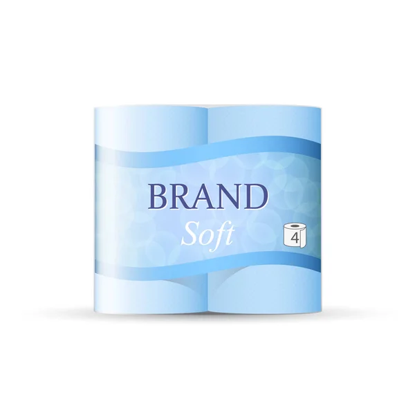 Diseño del paquete de papel higiénico azul, plantilla de vector de toalla de papel — Vector de stock