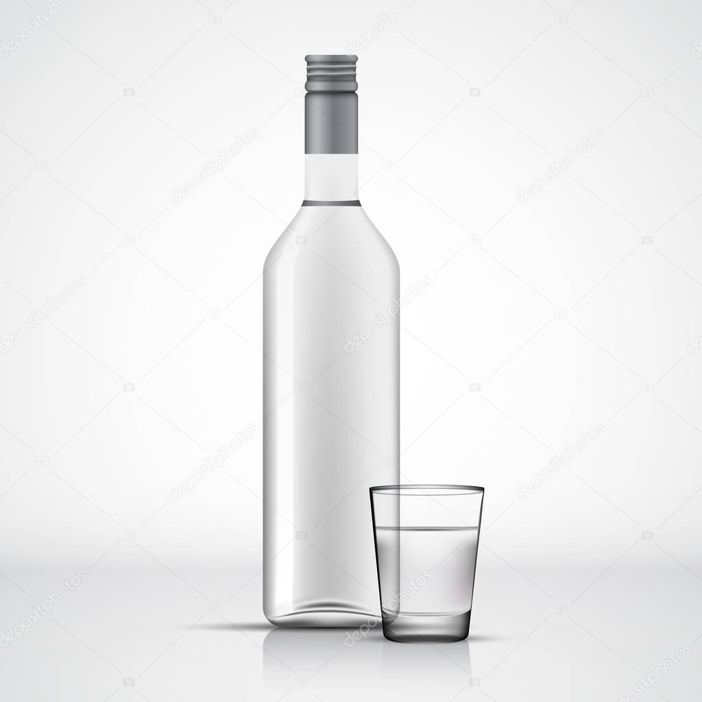 Glass Vodka bottle and shot template