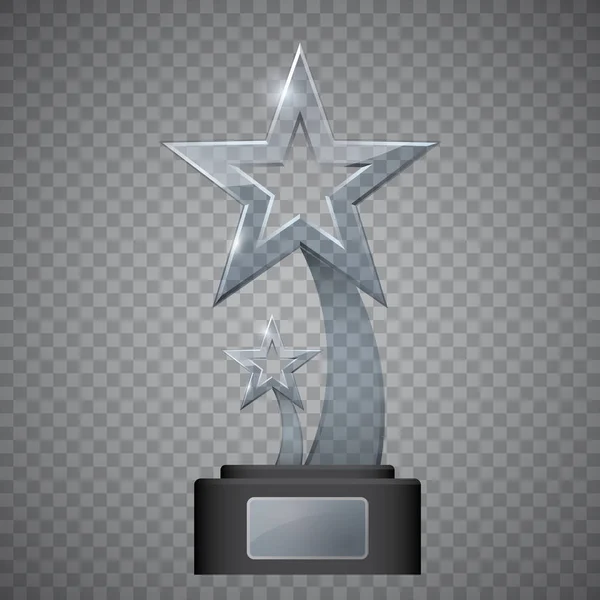 Γυάλινο βραβείο με τη μορφή αστεριών στη βάση — Διανυσματικό Αρχείο